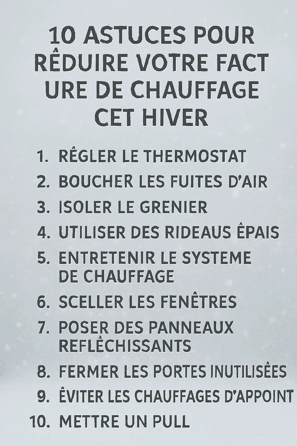 Réduire facture chauffage
